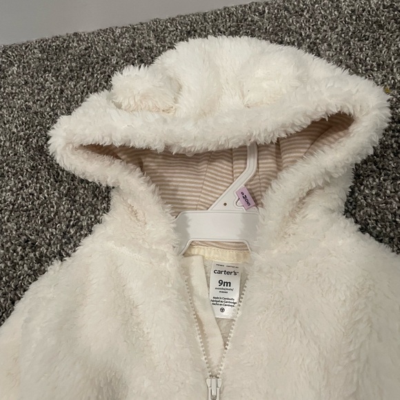 Carter's 9 Months Hooded Sherpa Bunting Pram - Picture 2 of 3